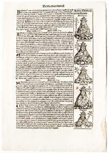 Nuremberg Chronicle original wood block prints from 1493